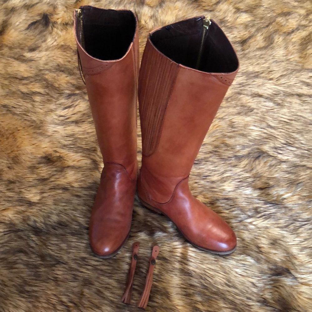 Rydale genuine leather knee high riding boots Euro size 8W - US size 10M cognac
